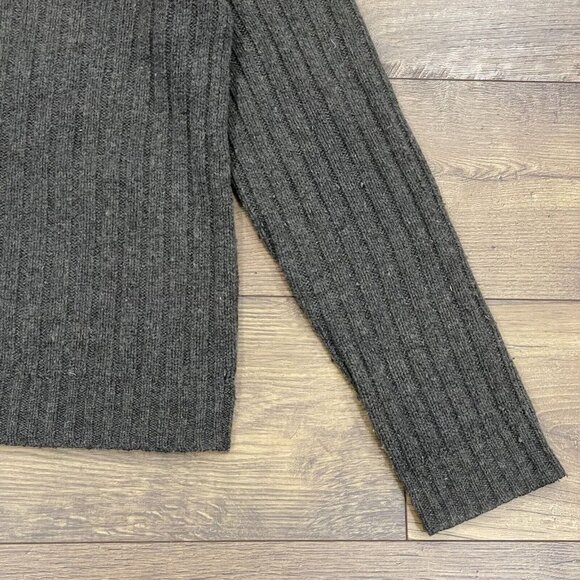 Abercrombie & Fitch Sweater Mens Large Brown Lambswool Blend Muscle Ribbed Knit - Picture 10 of 12